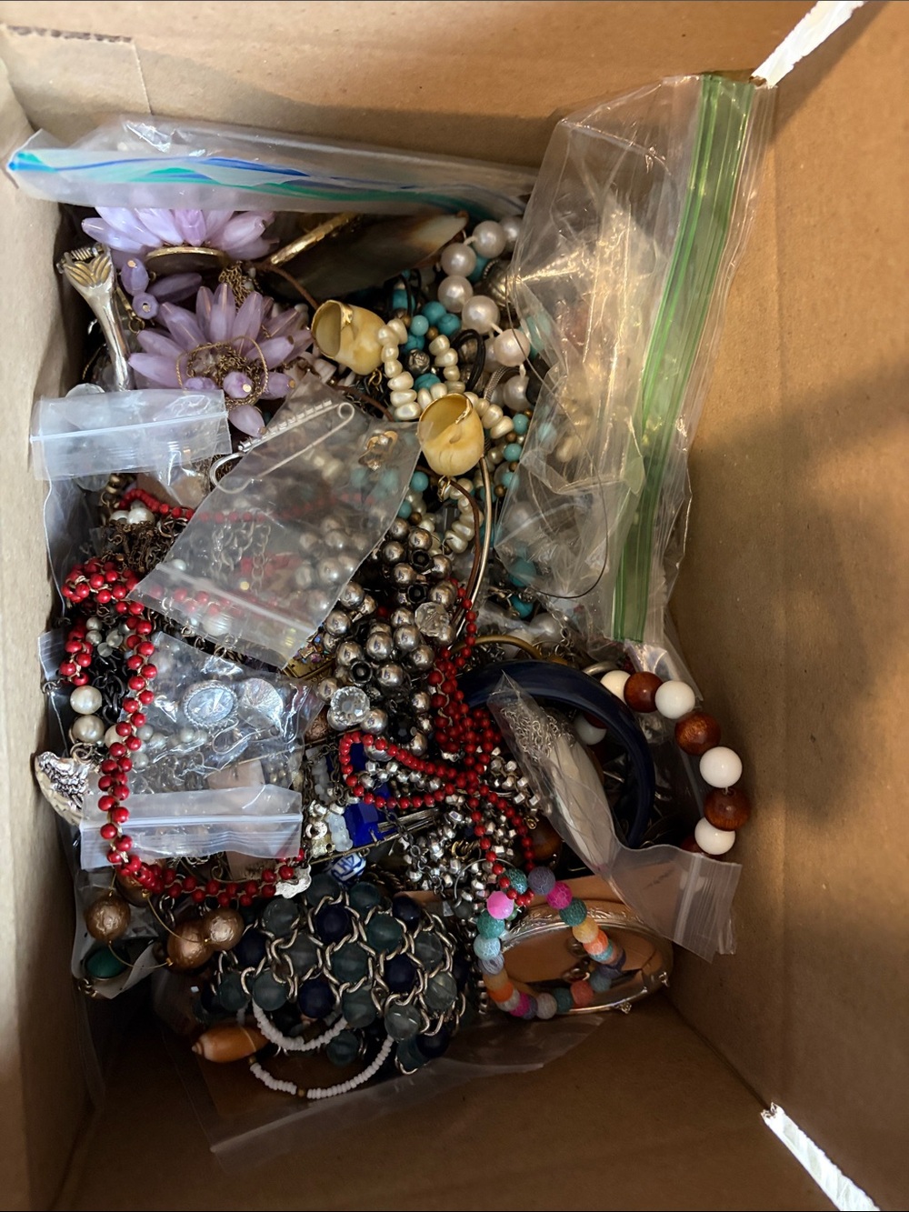 Nine pounds treasure hunter wearable Mixed Jewelry Lot box #6
